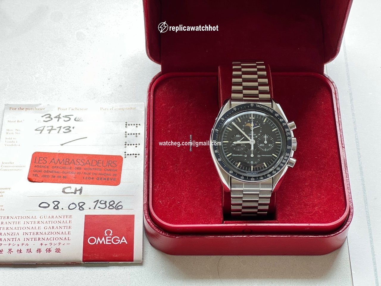 Omega Speedmaster Professional Moonwatch Moonphase Mens watch Unisex Manual winding Steel 345.0809