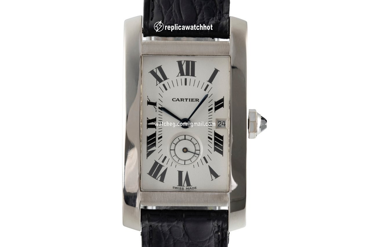 Cartier Tank Americaine Mens watch Unisex Quartz White gold 3012905