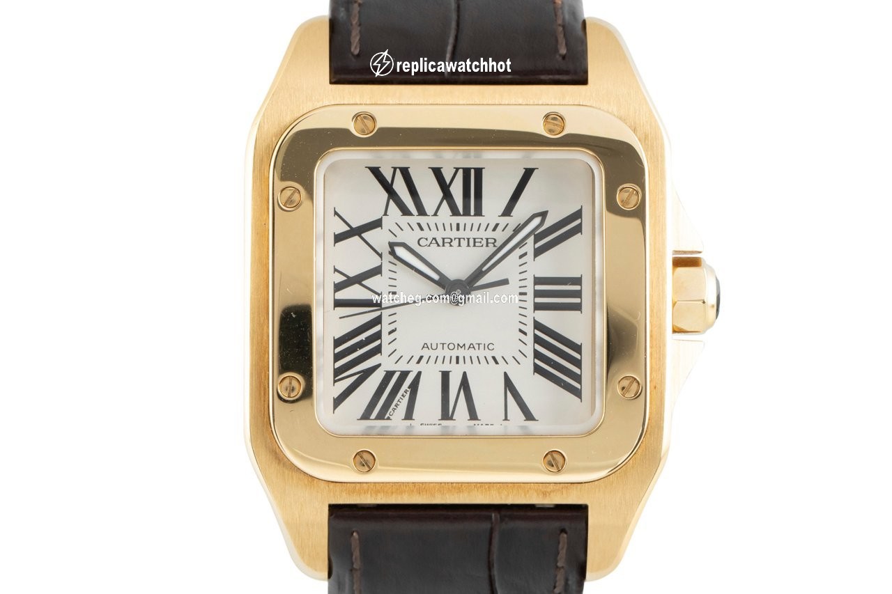 Cartier Santos 100 Mens watch Unisex Automatic Yellow gold 2880