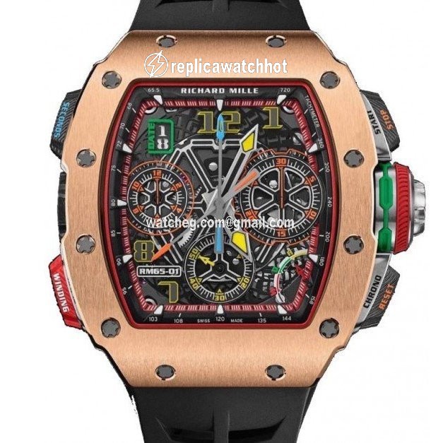Richard Mille Mens watch Unisex Automatic Rose gold RM65-01