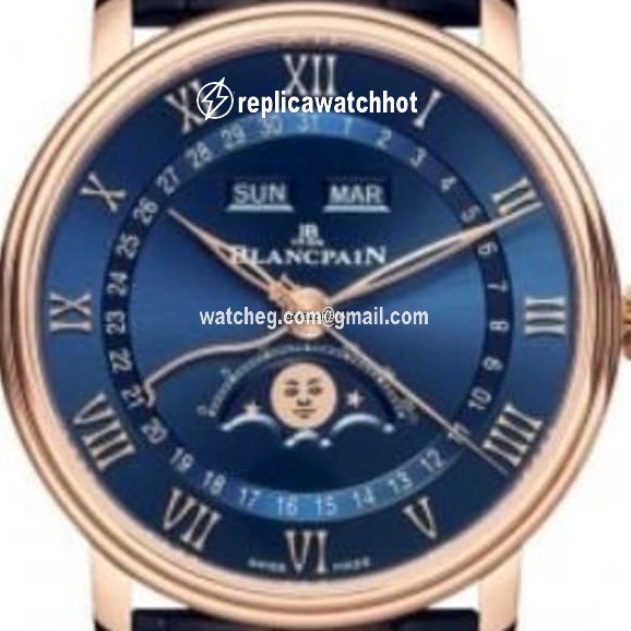 Blancpain Villeret Quantieme Complet Mens watch Unisex Automatic Red gold 6654-3640-55B
