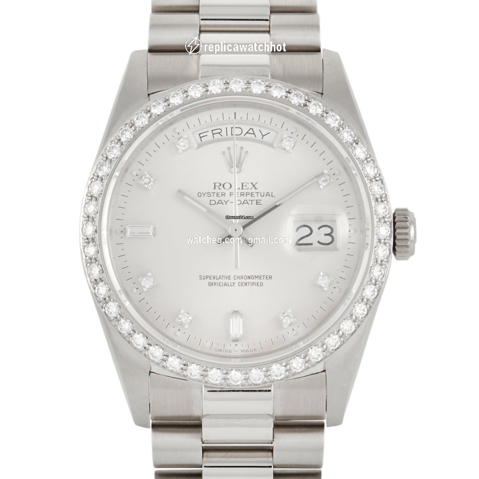 Rolex Day-Date 36 Mens watch Unisex White gold Automatic 18049