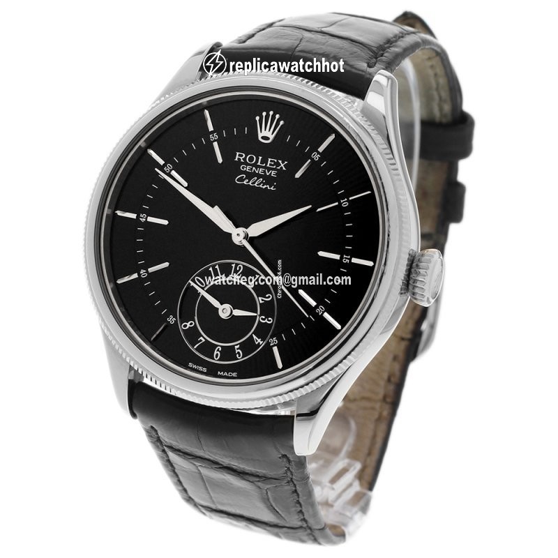 Rolex Cellini Dual Time Mens watch Unisex White gold Automatic 50529