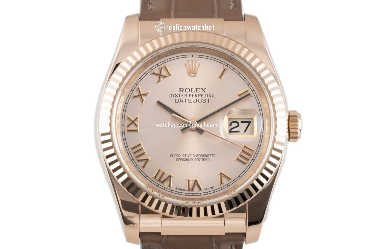 Rolex Datejust 36 Mens watch Unisex Red gold Automatic 116135
