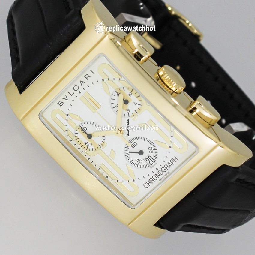 Bulgari Rettangolo Mens watch Unisex Quartz Yellow gold RTC49G