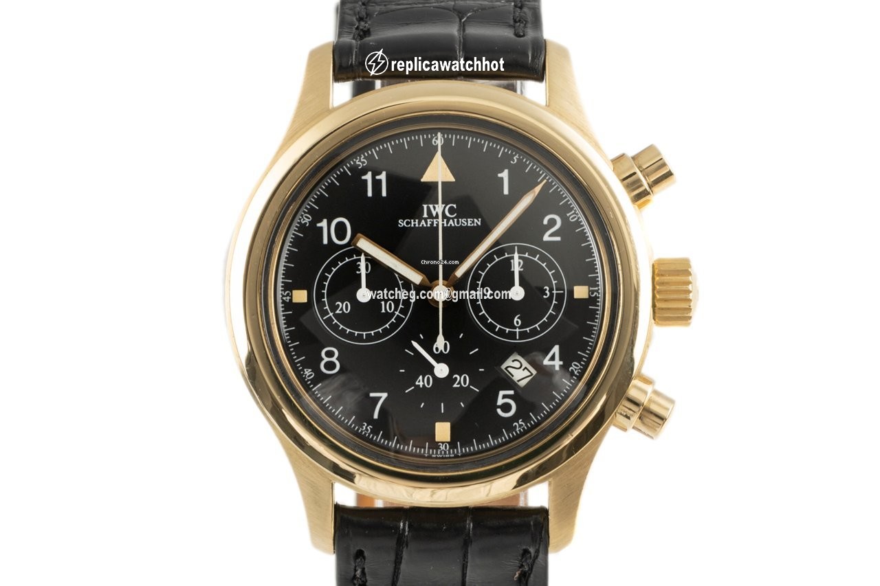 IWC Pilot Chronograph Mens watch Unisex Quartz Yellow gold 3740