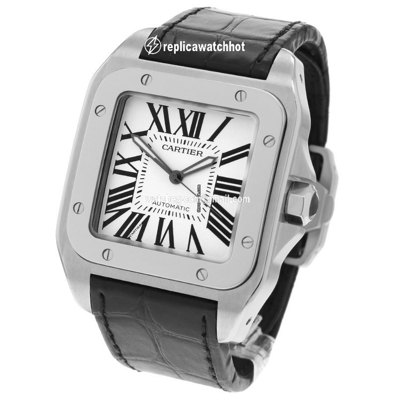 Cartier Santos 100 Mens watch Unisex Automatic Steel W20073X8