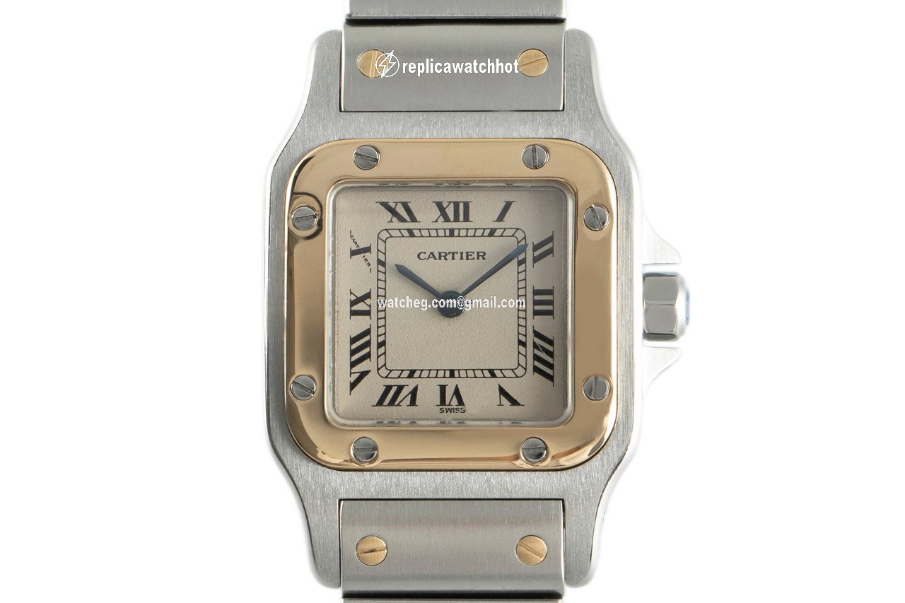 Cartier Santos Womens watch Quartz Gold Steel 166930