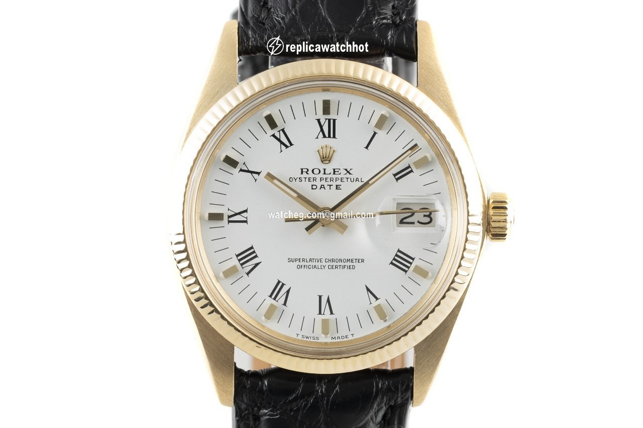 Rolex Oyster Perpetual Date Mens watch Unisex Yellow gold Automatic 1503