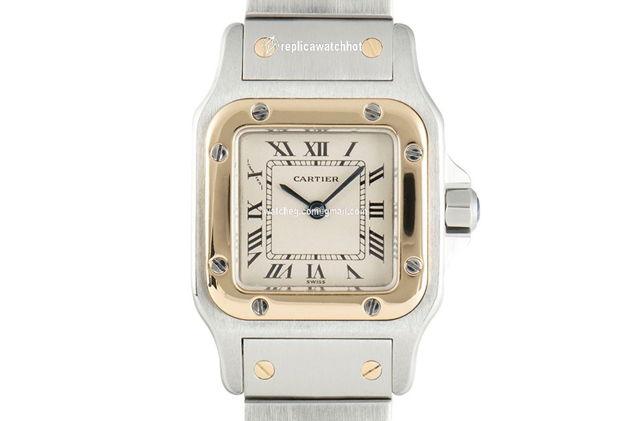 Cartier Santos Galbee Womens watch Quartz Gold Steel 1057930