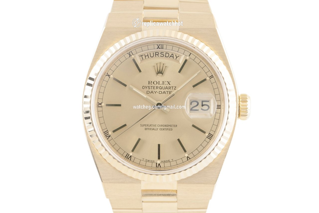 Rolex Day-Date Oysterquartz Mens watch Unisex Yellow gold Automatic 19018