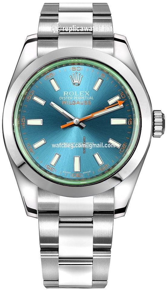 Rolex Milgauss Mens watch Unisex Steel Automatic 116400GV-BLUE