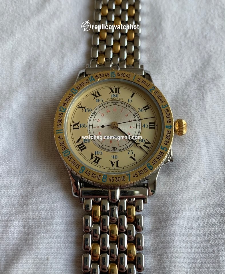 Longines Lindbergh Hour Angle Mens watch Unisex Automatic Gold Steel 989.5215