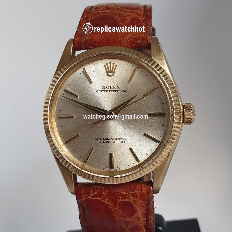 Rolex Oyster Perpetual 34 Mens watch Unisex Yellow gold Automatic 1005
