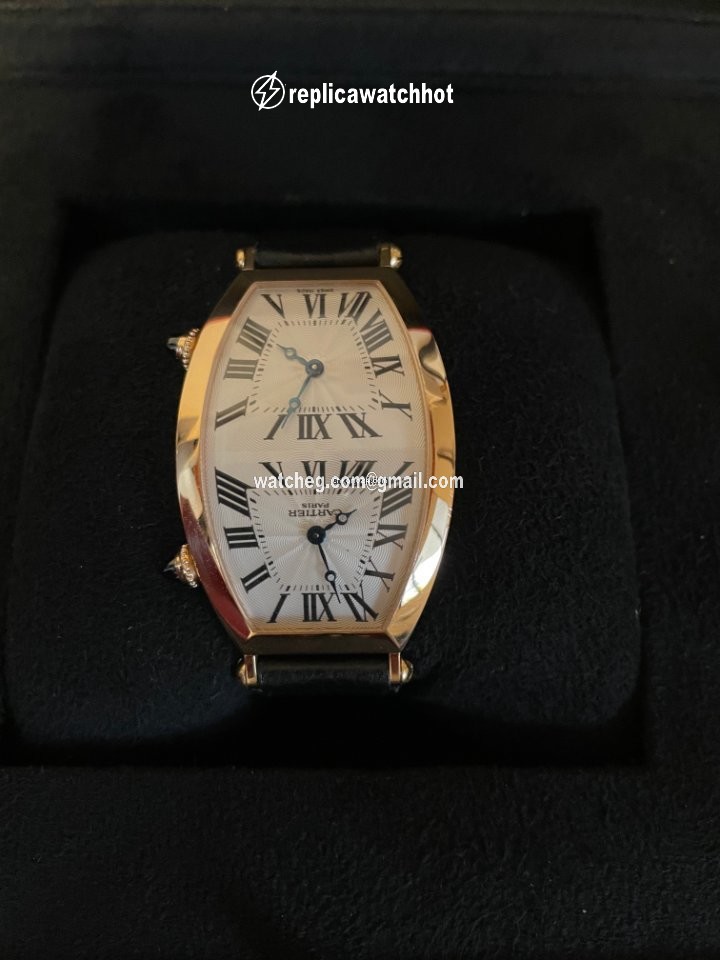 Cartier Tonneau Mens watch Unisex Manual winding Rose gold Cartier 2805 CPCP