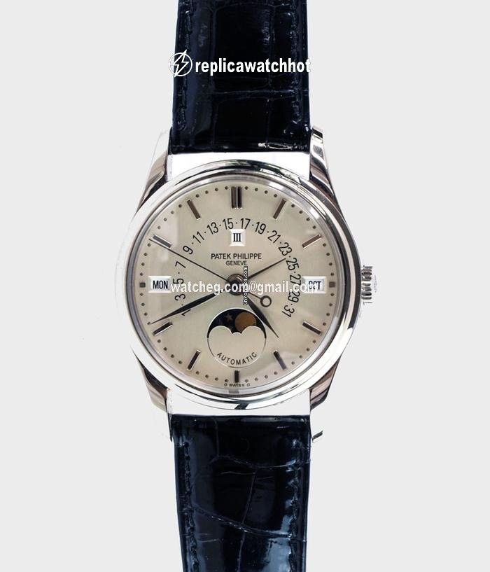 Patek Philippe Perpetual Calendar Mens watch Unisex Automatic White gold 5050G