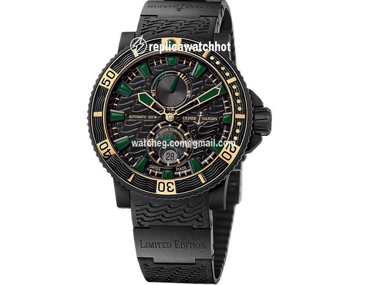 Ulysse Nardin Diver Black Sea Mens watch Unisex Automatic Gold Steel 263-92LE-3C 928-RG