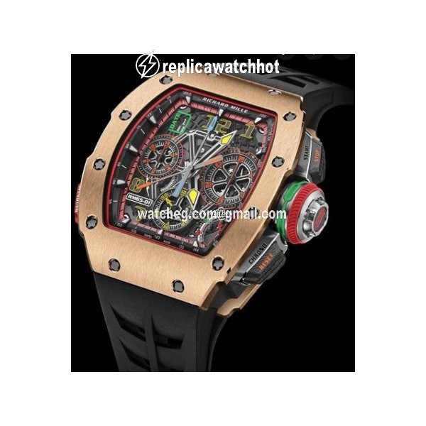 Richard Mille Mens watch Unisex Automatic Rose gold RM-01