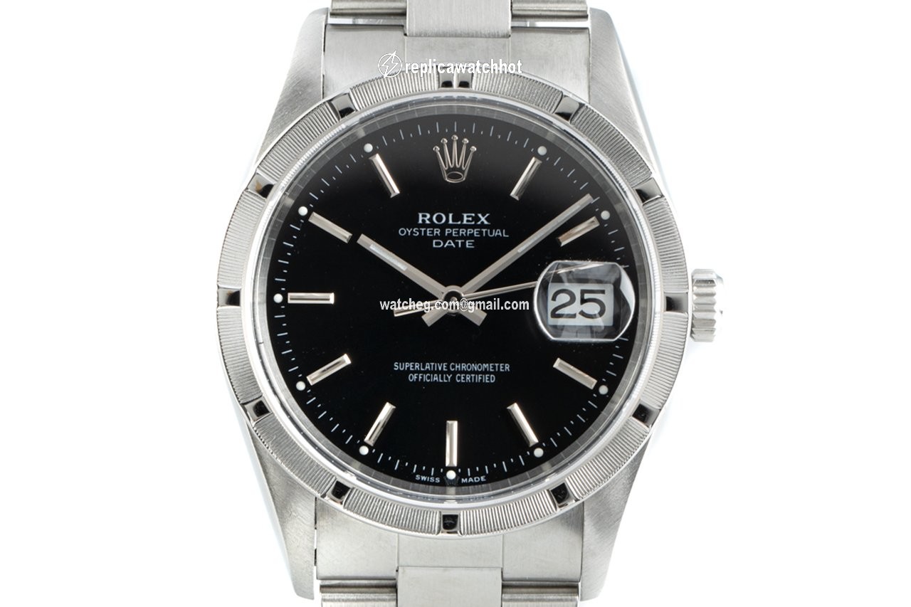 Rolex Oyster Perpetual Date Mens watch Unisex Steel Automatic 15010