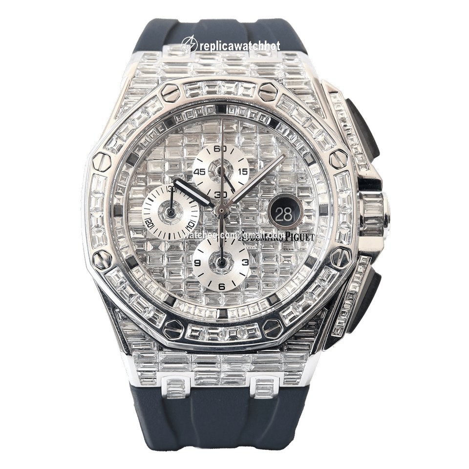 Audemars Piguet Royal Oak Offshore Chronograph Mens watch Unisex Automatic White gold 26400SO.OO.A002CA.01-CASE-PAVE