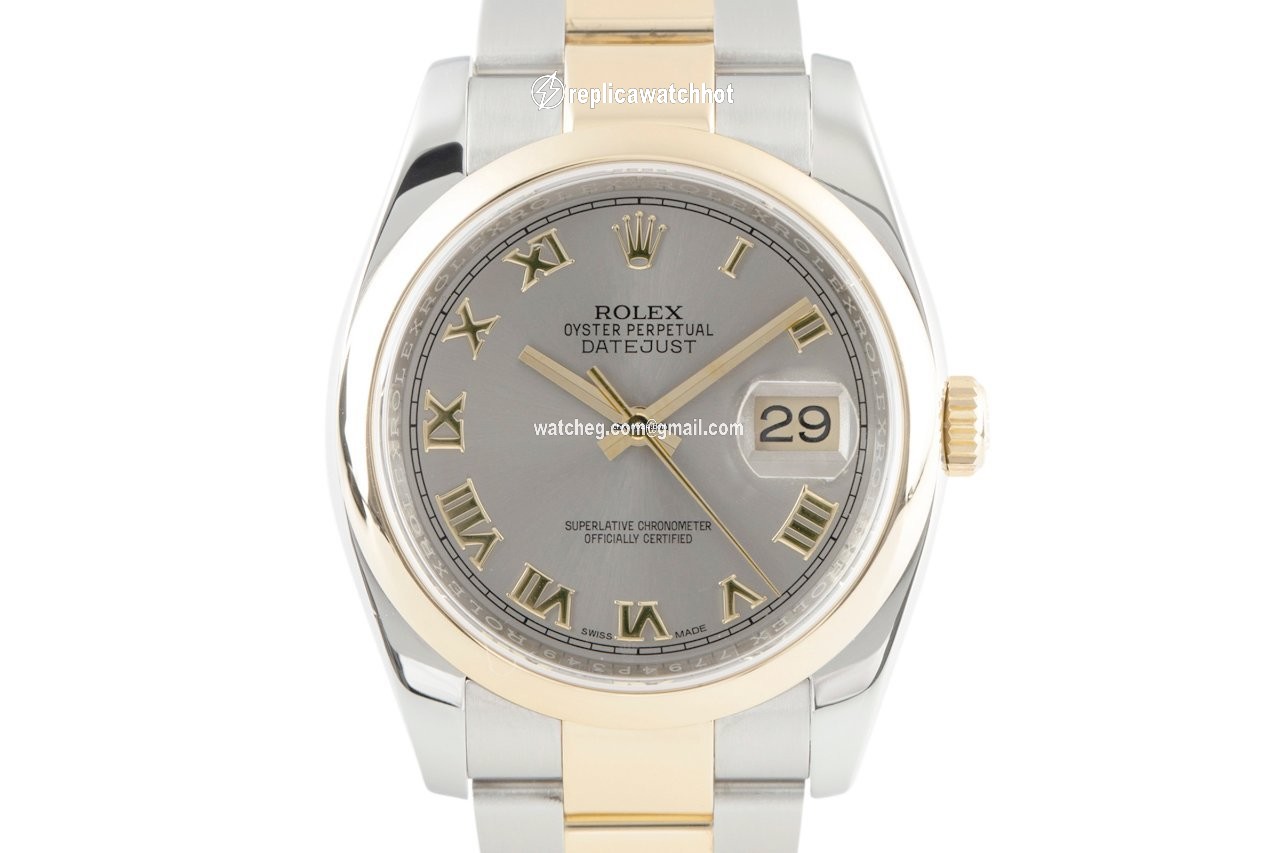 Rolex Datejust 36 Mens watch Unisex Gold Steel Automatic 116203