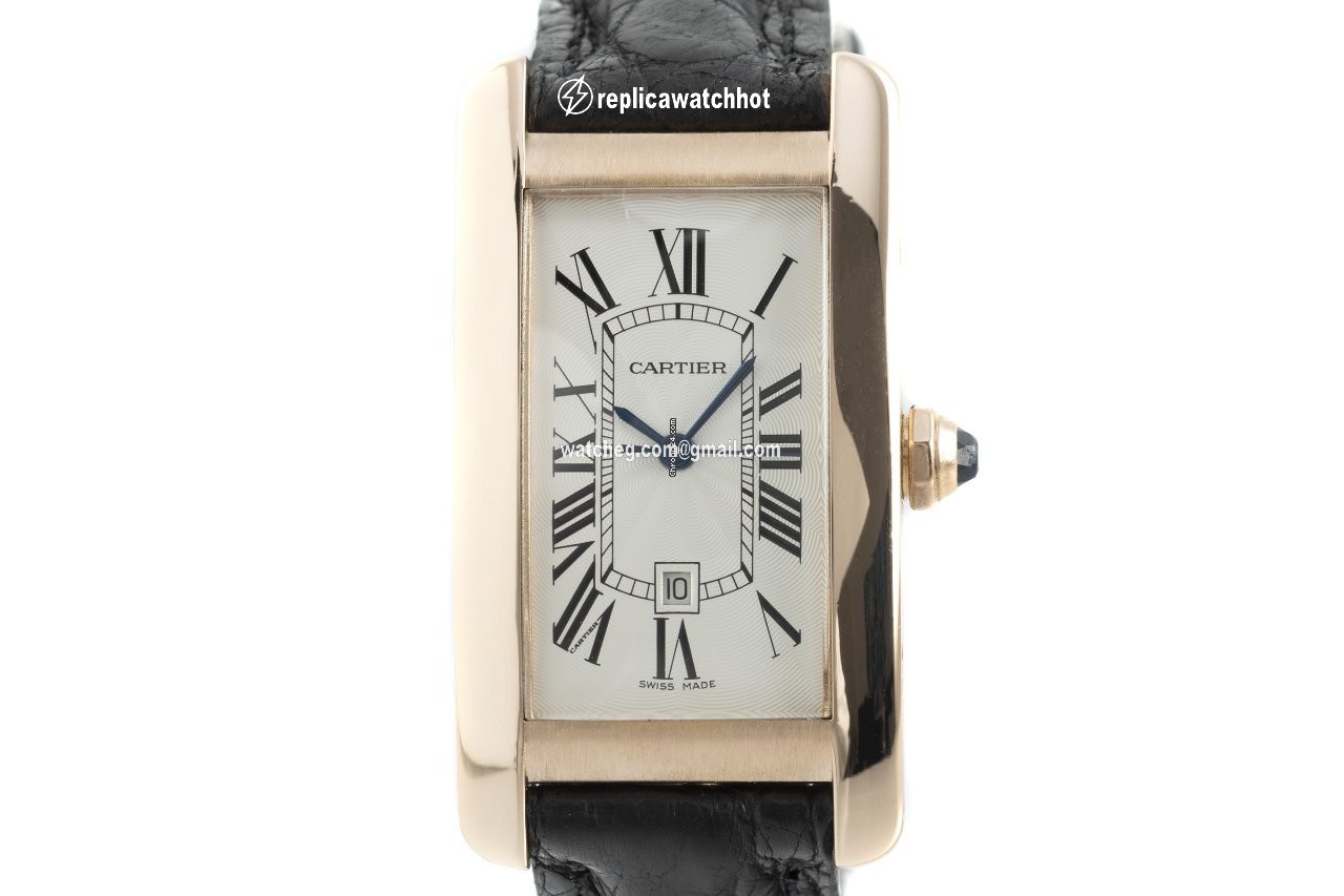 Cartier Tank Americaine Mens watch Unisex Automatic Red gold W2620030