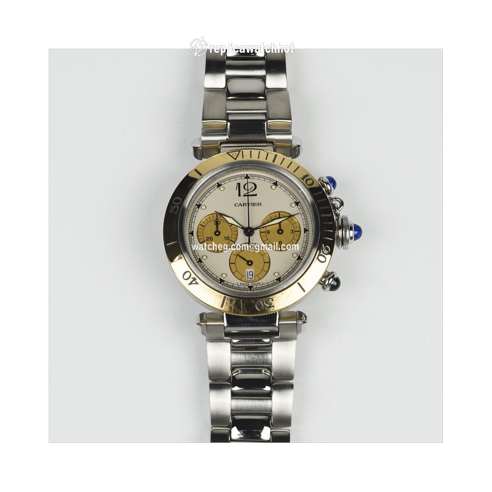 Cartier Pasha Mens watch Unisex Quartz Gold Steel 1032