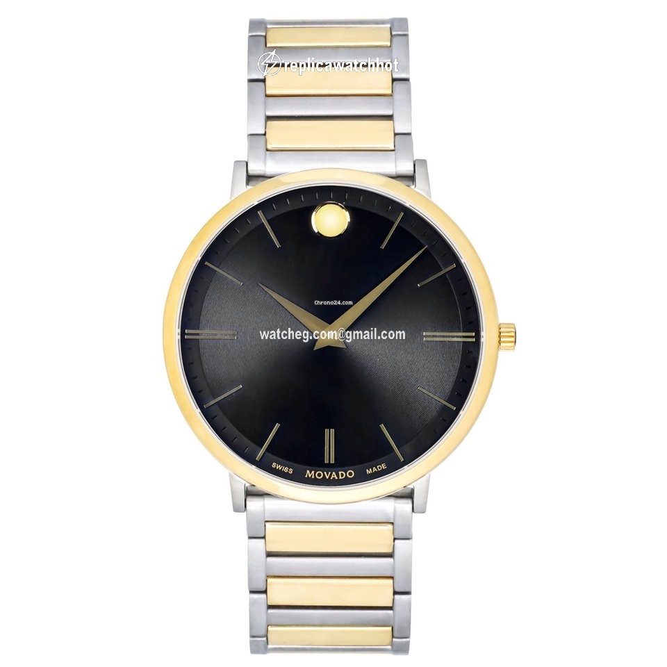 Movado Mens watch Unisex Quartz Gold Steel 607169