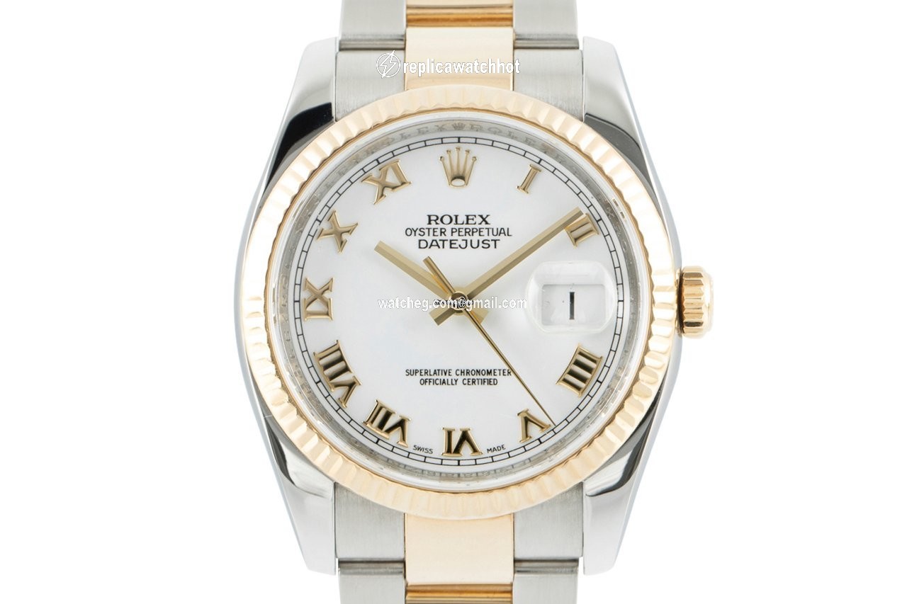 Rolex Datejust 36 Mens watch Unisex Gold Steel Automatic 116233
