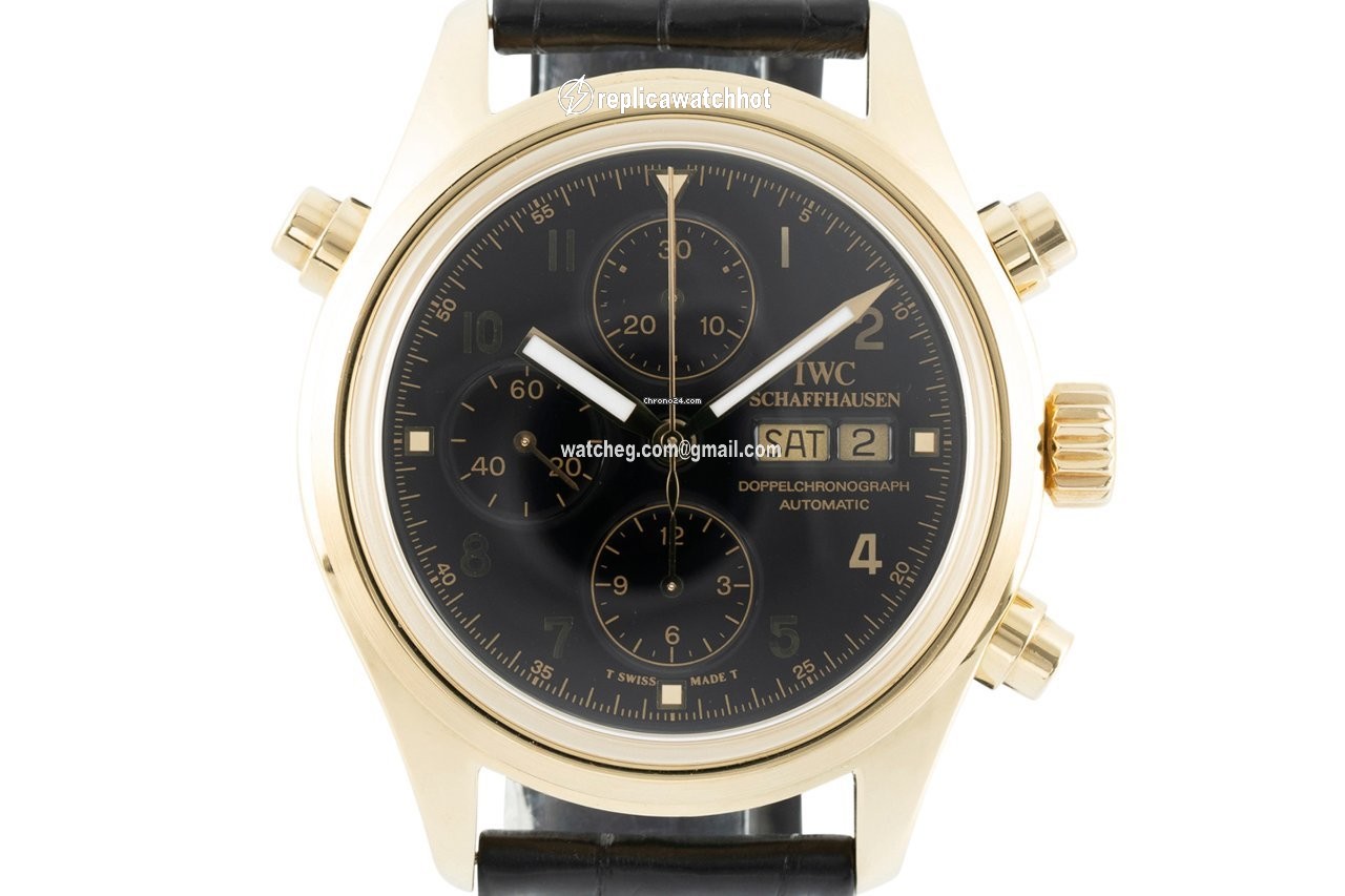 IWC Pilot Double Chronograph Mens watch Unisex Automatic Yellow gold 3711
