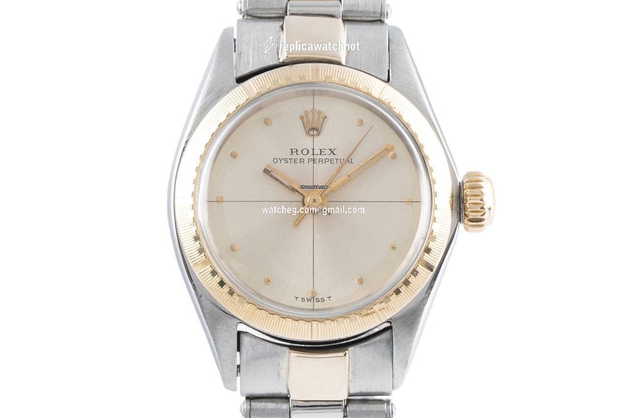 Rolex Oyster Perpetual Womens watch Gold Steel Automatic 6804