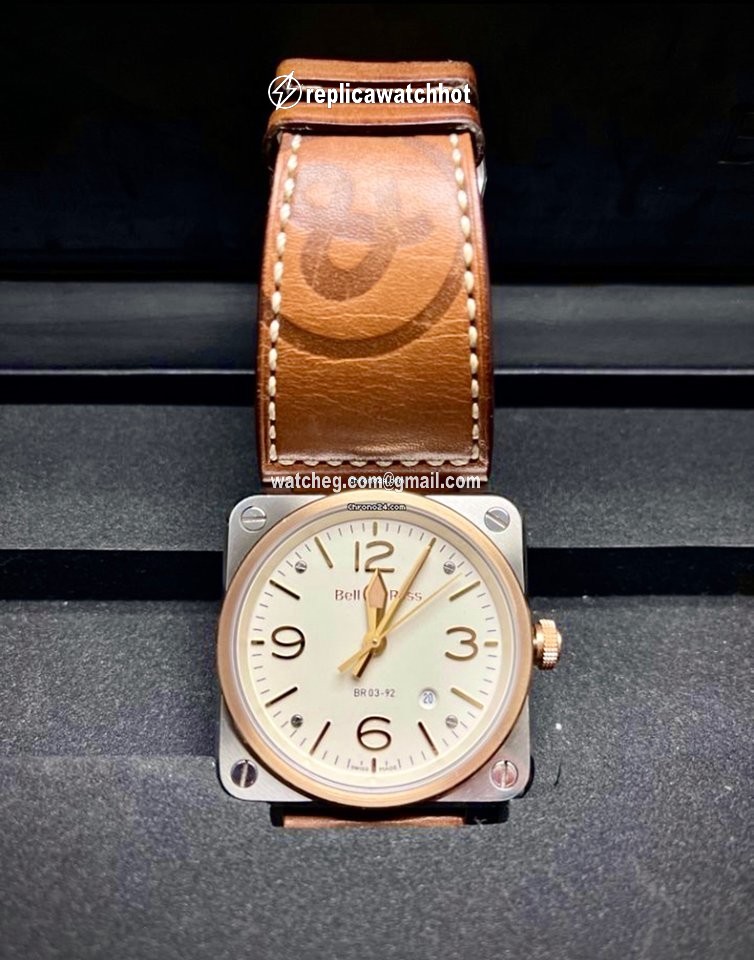 Bell & Ross BR 03-92 Steel Mens watch Unisex Automatic Gold Steel BR0392-ST-PG SCA