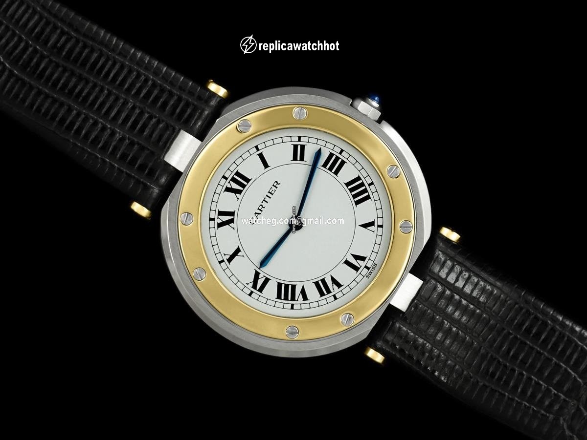Cartier Santos Mens watch Unisex Quartz Gold Steel 8499ST