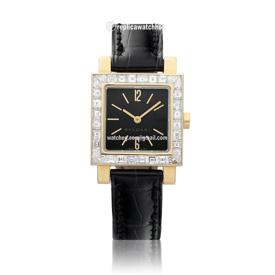 Bulgari Quadrato Mens watch Unisex Quartz Yellow gold SQ 22