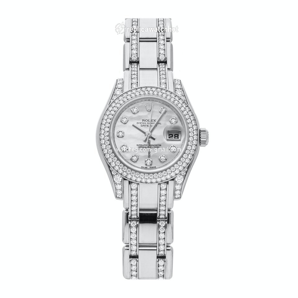 Rolex Lady-Datejust Pearlmaster Womens watch White gold Automatic 80359
