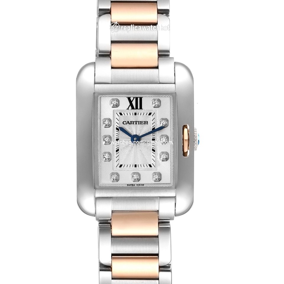 Cartier Tank Anglaise Womens watch Quartz Gold Steel WT100024