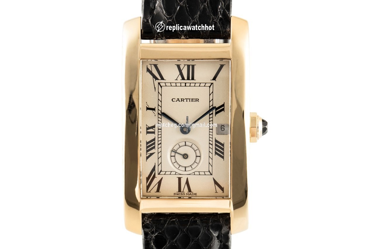 Cartier Tank Americaine Mens watch Unisex Quartz Yellow gold 811905