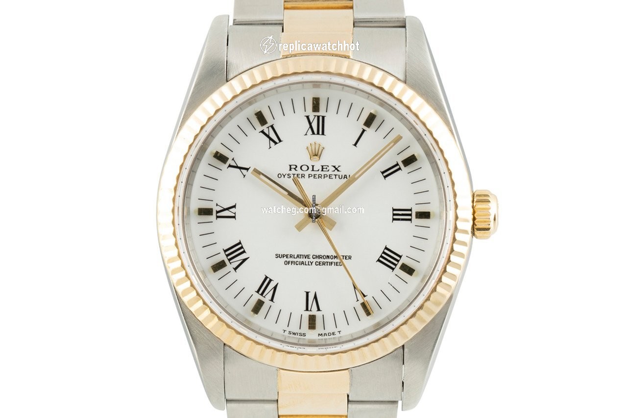 Rolex Oyster Perpetual 34 Mens watch Unisex Gold Steel Automatic 14233