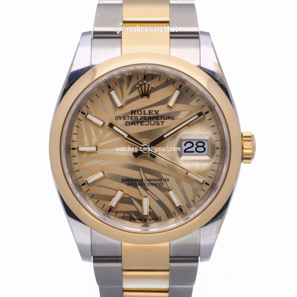 Rolex Datejust 36 Mens watch Unisex Gold Steel Automatic 126203