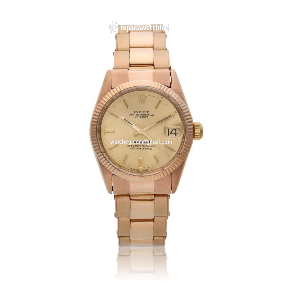 Rolex Oyster Perpetual Date Mens watch Unisex Rose gold Automatic 6627