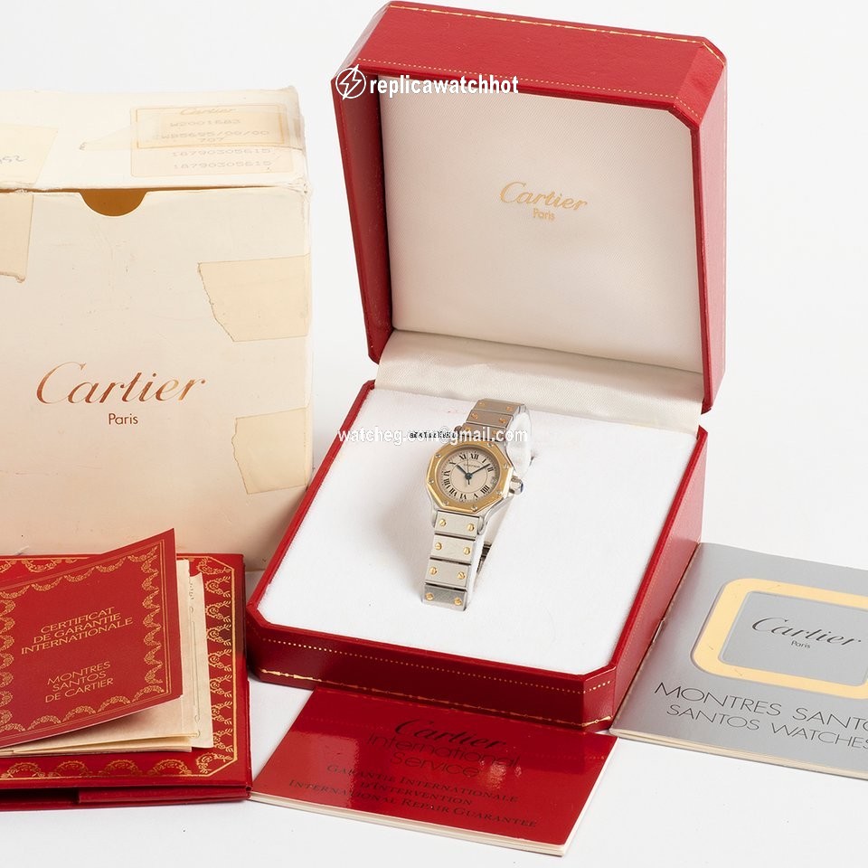 Cartier Santos Womens watch Quartz Gold Steel 187903