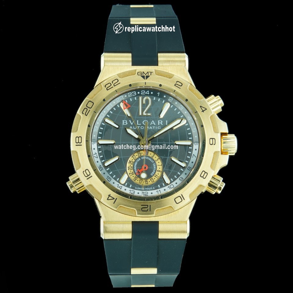 Bulgari Diagono Mens watch Unisex Automatic Yellow gold DP 42 G GMT