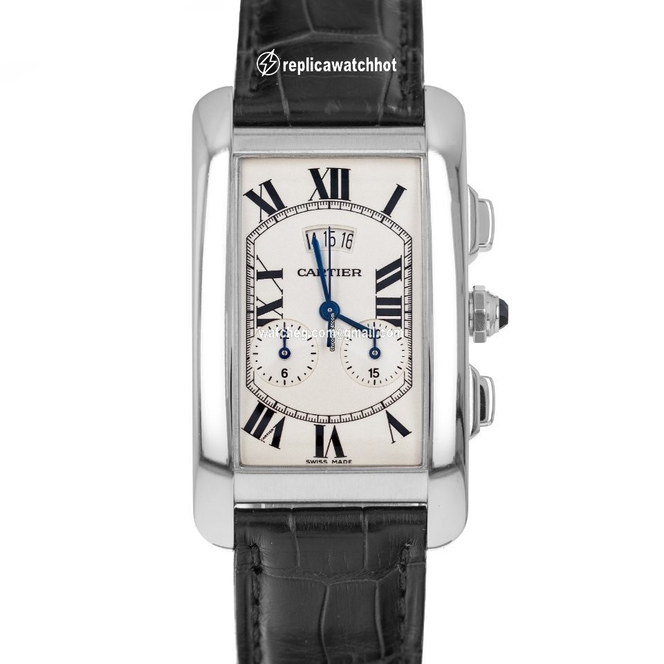 Cartier Tank Americaine Mens watch Unisex Quartz White gold 2569  W007976