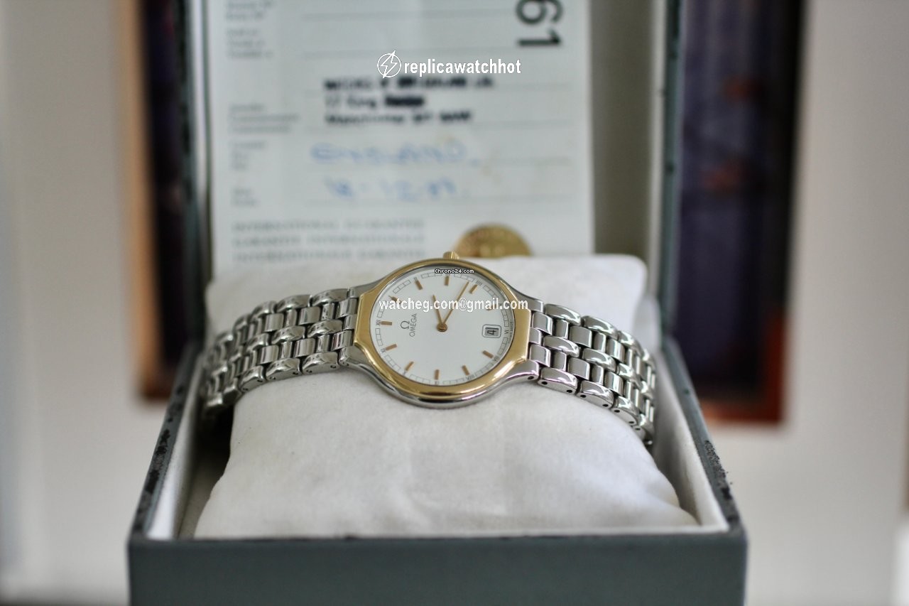 Omega De Ville Mens watch Unisex Quartz Gold Steel Vintage Deville