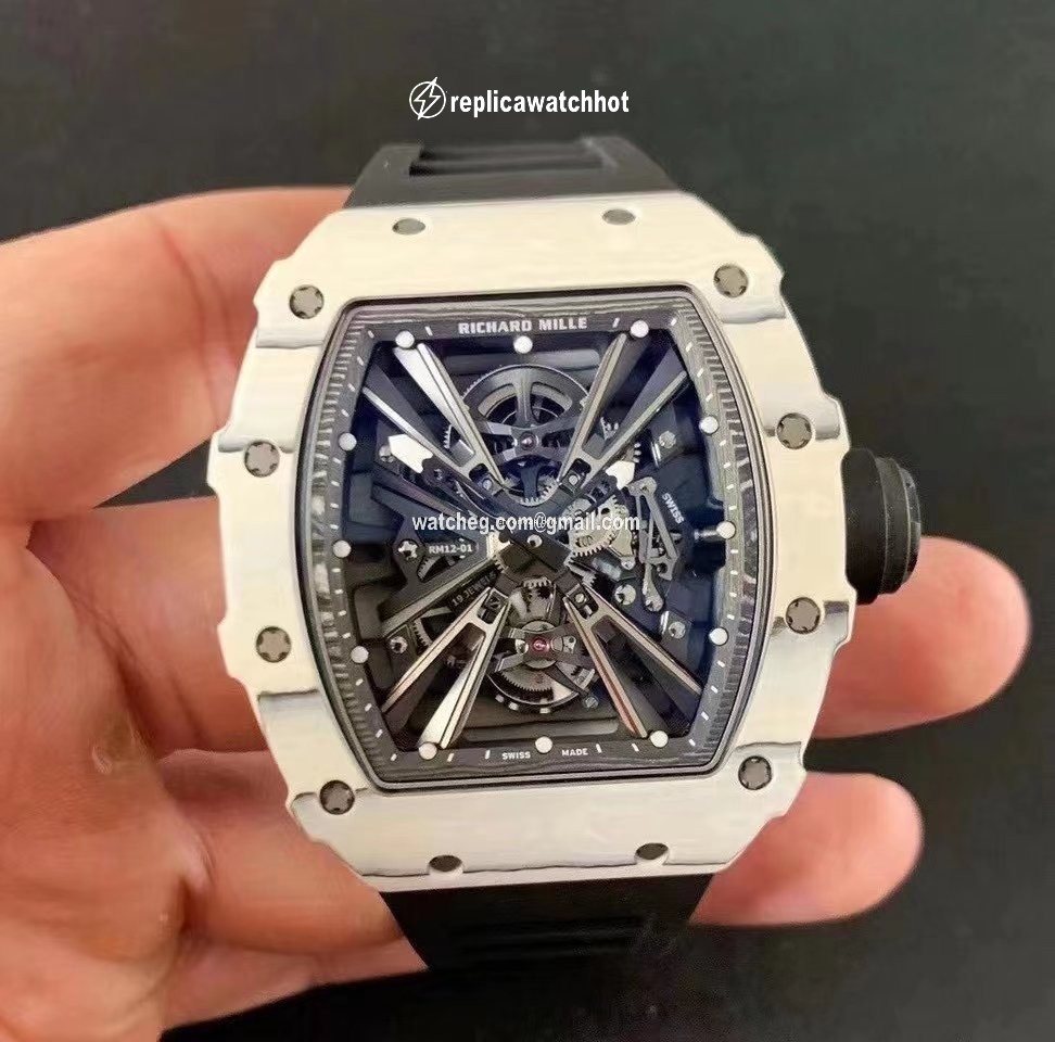 Richard Mille Mens watch Unisex Automatic Carbon Richard Mille RM 12-01 Tourbillon Quartz Tpt