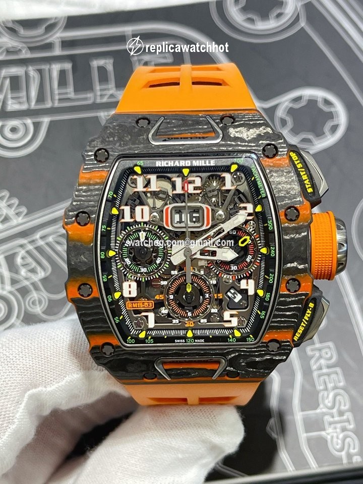 Richard Mille RM 011 Mens watch Unisex Automatic Carbon Richard Mille RM 11-03 McLaren
