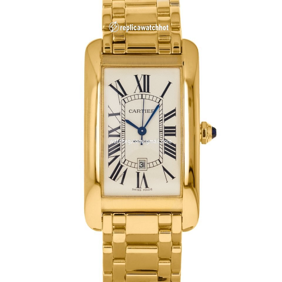 Cartier Tank Americaine Mens watch Unisex Automatic Yellow gold W26031K2  1740