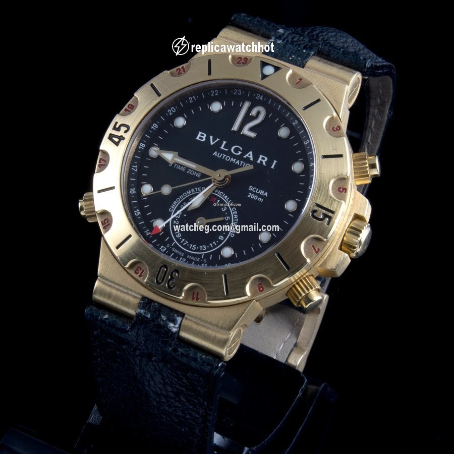 Bulgari Diagono Mens watch Unisex Automatic Yellow gold SD 38 G GMT