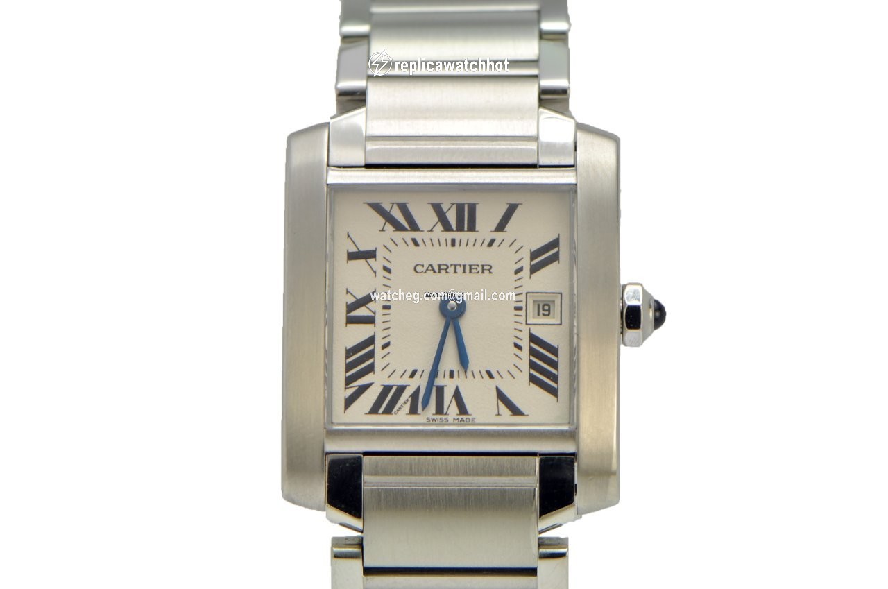 Cartier Tank Francaise Mens watch Unisex Quartz Steel 2465 W51011Q3 Price reduced