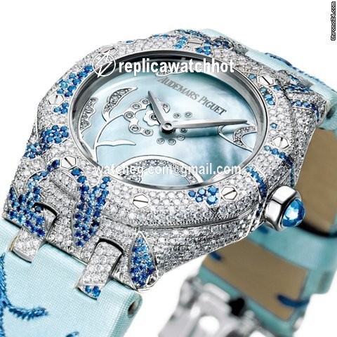 Audemars Piguet Royal Oak Lady Womens watch Quartz White gold 67608BC.ZS.D022SU.01